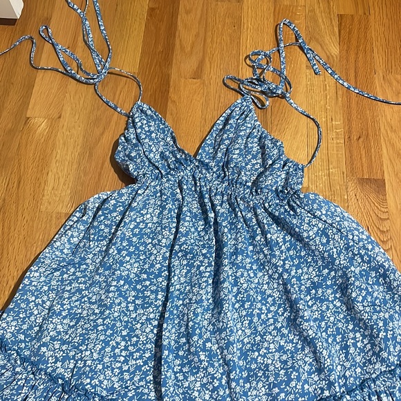Blue Floral Dress Size Medium - Picture 2 of 6
